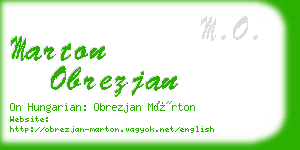 marton obrezjan business card